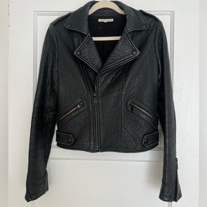 Genuine leather biker jacket